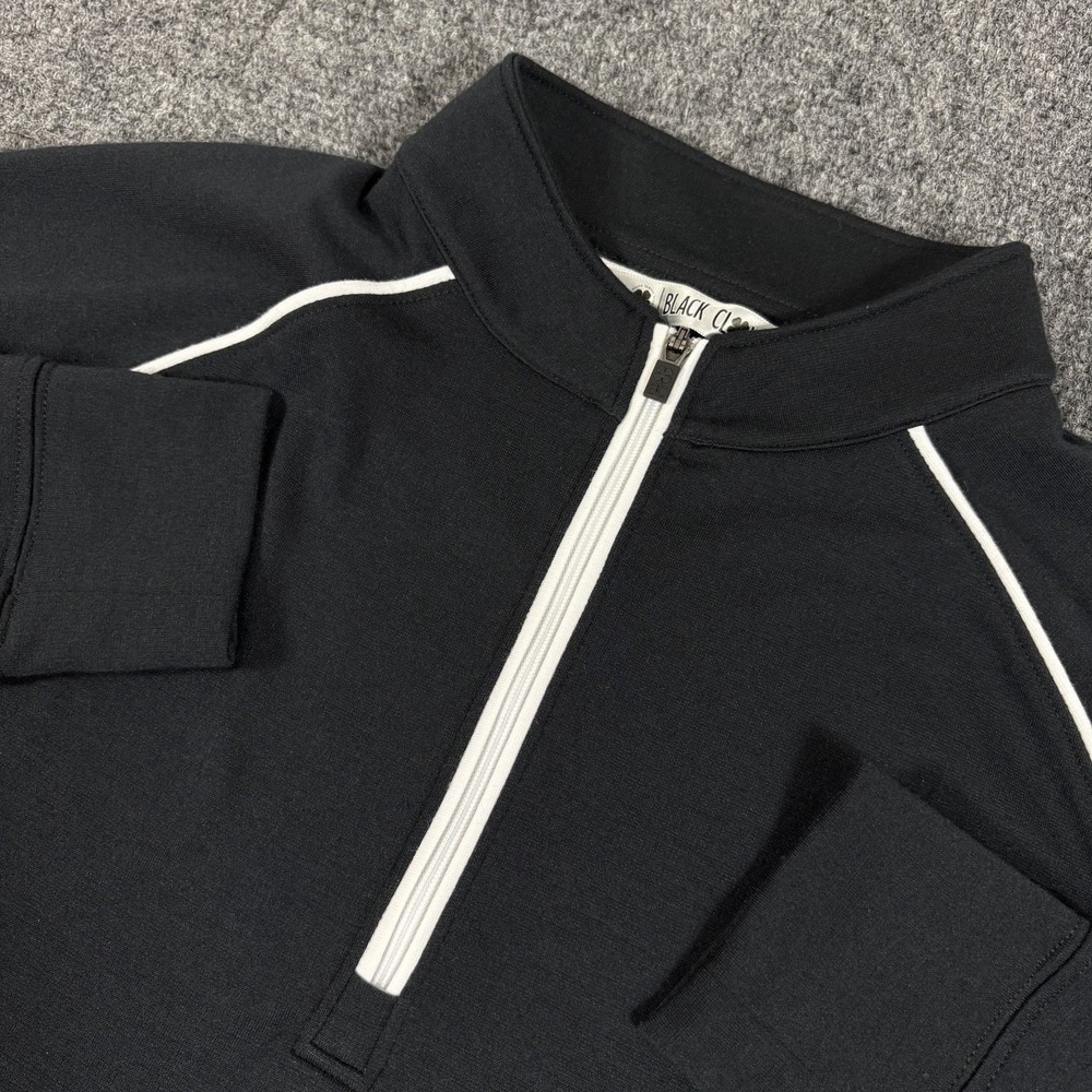 Black Clover Men's Black 1/4 Zip Golf Pullover Size Small Lightweight Live Lucky